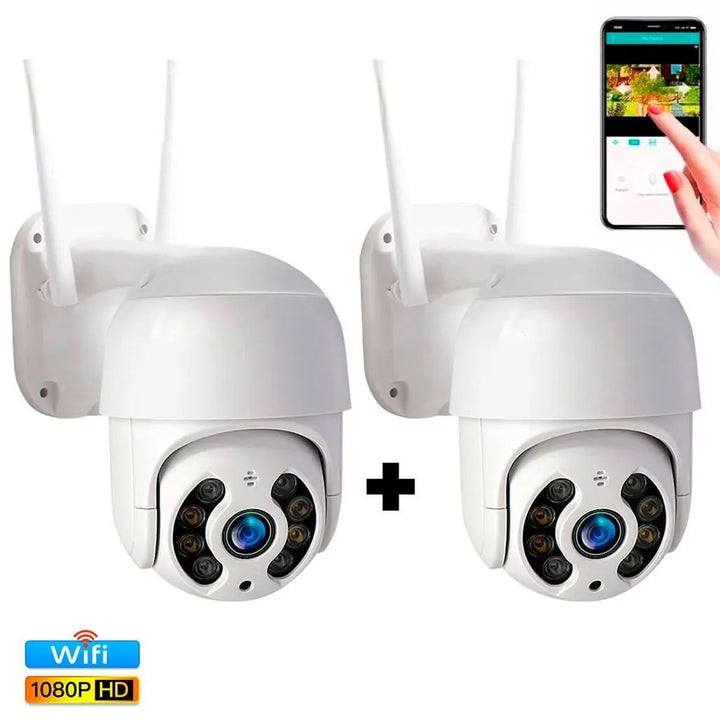 Kit 2 Cámaras Icsee A8 de Seguridad Wifi Exterior Blanco Noche con Sensor de Presencia, PAGA 1 Y RECIBE 2!