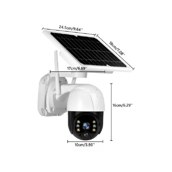 Cámara de seguridad PTZ solar HD 360° + Tarjeta de memoria de 128 GB ¡IMPERDIBLE!